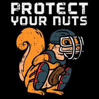 Squirrel Baseball Catcher Protect Your Nuts Drawstring Bag