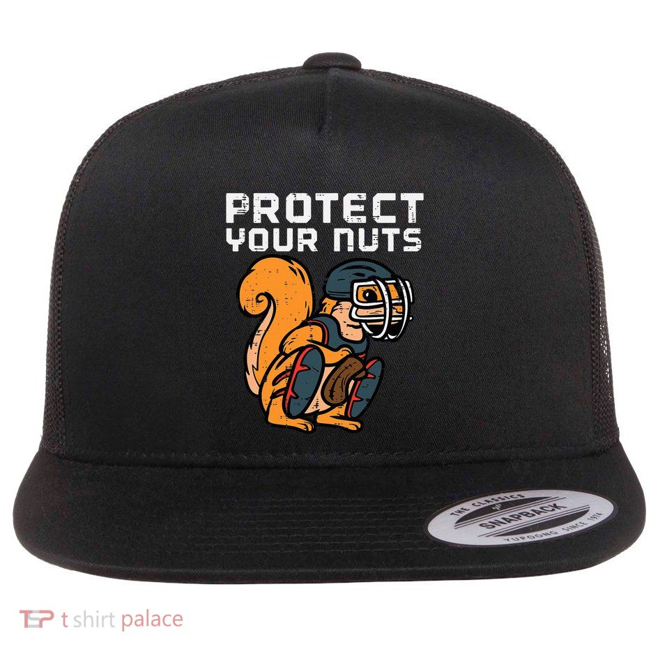 Squirrel Baseball Catcher Protect Your Nuts Flatbill Hat