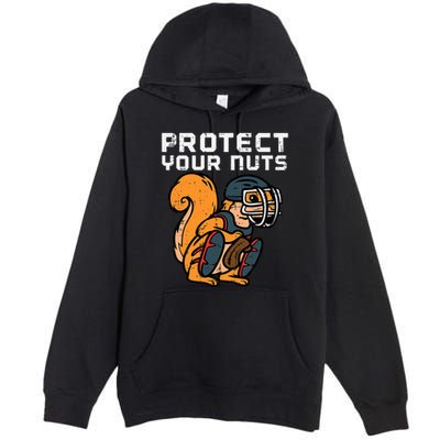 Squirrel Baseball Catcher Protect Your Nuts Premium Pullover Hoodie