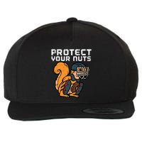 Squirrel Baseball Catcher Protect Your Nuts Wool Snapback Cap