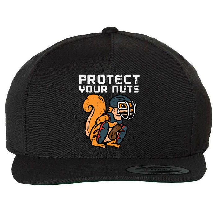 Squirrel Baseball Catcher Protect Your Nuts Wool Snapback Cap