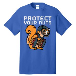 Squirrel Baseball Catcher Protect Your Nuts Tall T-Shirt