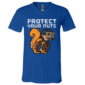 Squirrel Baseball Catcher Protect Your Nuts V-Neck T-Shirt