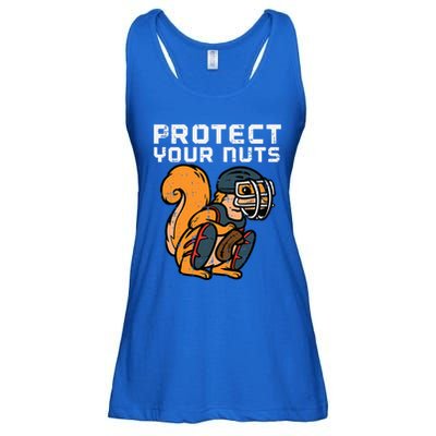 Squirrel Baseball Catcher Protect Your Nuts Ladies Essential Flowy Tank