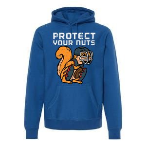 Squirrel Baseball Catcher Protect Your Nuts Premium Hoodie