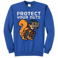 Squirrel Baseball Catcher Protect Your Nuts Tall Sweatshirt