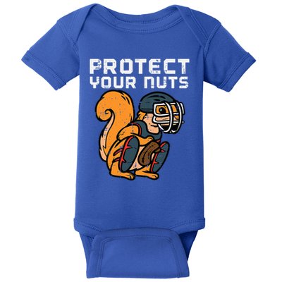 Squirrel Baseball Catcher Protect Your Nuts Baby Bodysuit