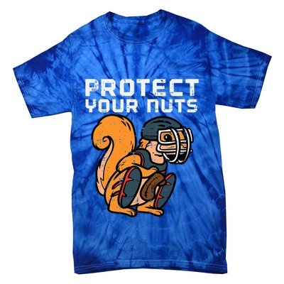Squirrel Baseball Catcher Protect Your Nuts Tie-Dye T-Shirt