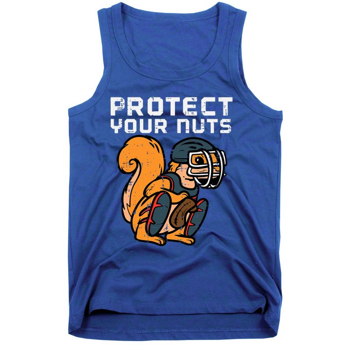 Squirrel Baseball Catcher Protect Your Nuts Tank Top