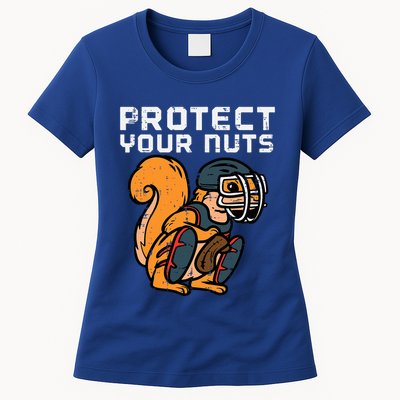Squirrel Baseball Catcher Protect Your Nuts Womens T-Shirt