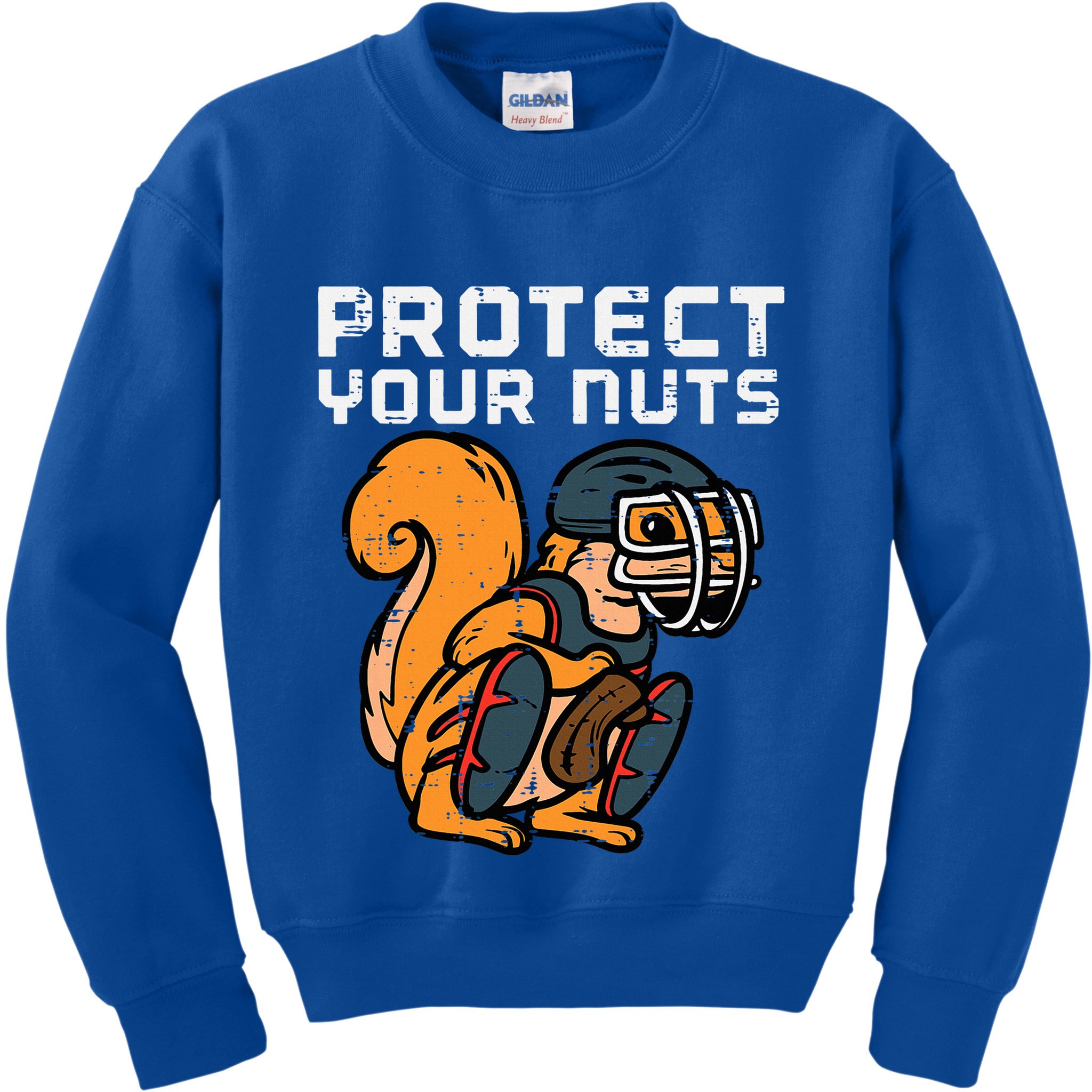 Squirrel Baseball Catcher Protect Your Nuts Kids Sweatshirt