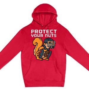 Squirrel Baseball Catcher Protect Your Nuts Premium Pullover Hoodie