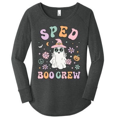 SPED Boo Crew Halloween Floral Ghost Special Ed SPED Teacher Women's Perfect Tri Tunic Long Sleeve Shirt