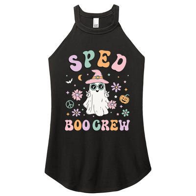 SPED Boo Crew Halloween Floral Ghost Special Ed SPED Teacher Women's Perfect Tri Rocker Tank