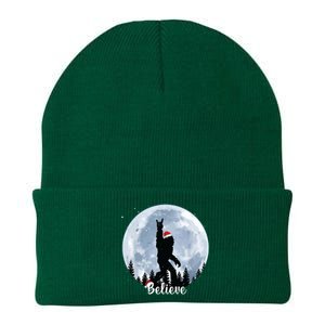 Santa Bigfoot Christmas Rock Roll Sasquatch Believe Xmas Knit Cap Winter Beanie