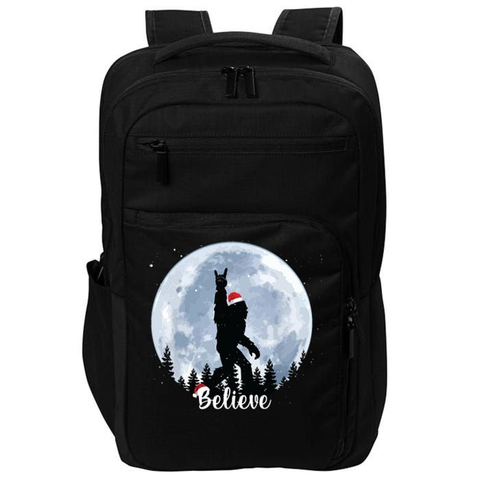 Santa Bigfoot Christmas Rock Roll Sasquatch Believe Xmas Impact Tech Backpack