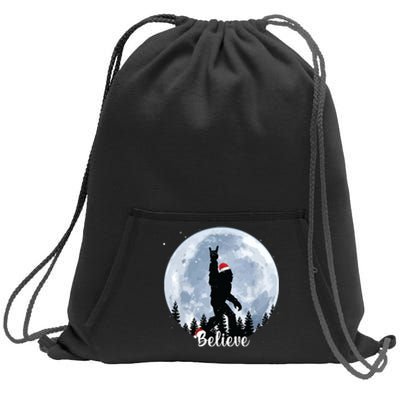 Santa Bigfoot Christmas Rock Roll Sasquatch Believe Xmas Sweatshirt Cinch Pack Bag