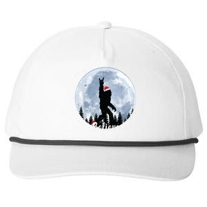 Santa Bigfoot Christmas Rock Roll Sasquatch Believe Xmas Snapback Five-Panel Rope Hat