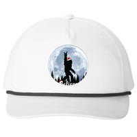 Santa Bigfoot Christmas Rock Roll Sasquatch Believe Xmas Snapback Five-Panel Rope Hat