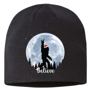 Santa Bigfoot Christmas Rock Roll Sasquatch Believe Xmas Sustainable Beanie