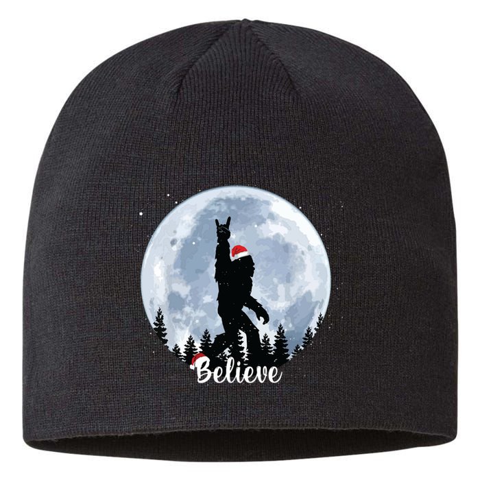 Santa Bigfoot Christmas Rock Roll Sasquatch Believe Xmas Sustainable Beanie