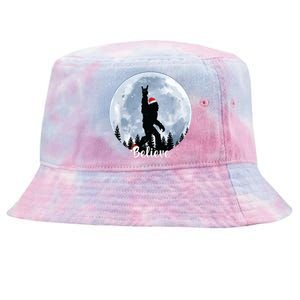 Santa Bigfoot Christmas Rock Roll Sasquatch Believe Xmas Tie-Dyed Bucket Hat