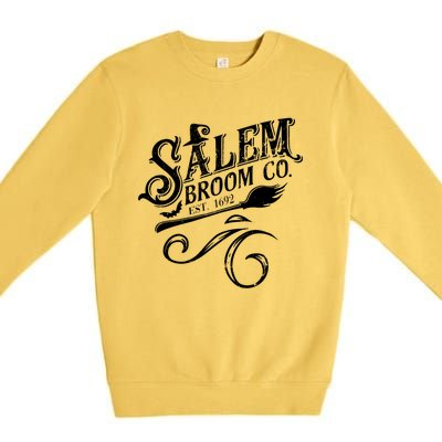 Salem Broom Co Est 1692 Funny Halloween Witch Quote Graphic Gift Premium Crewneck Sweatshirt