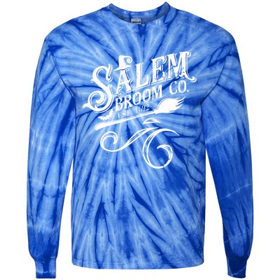 Salem Broom Co Est 1692 Funny Halloween Witch Quote Graphic Gift Tie-Dye Long Sleeve Shirt