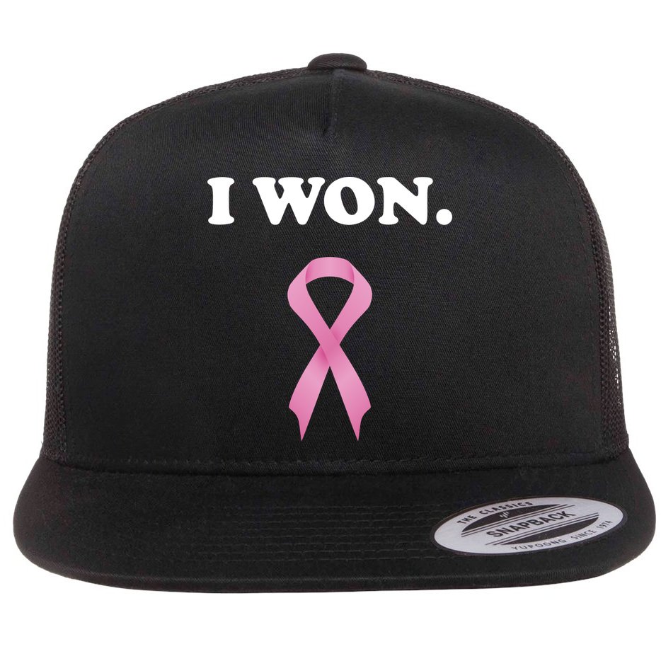Breast Cancer Survivor Flat Bill Trucker Hat