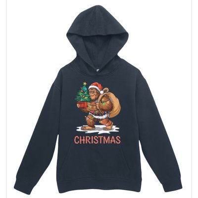 Santa Bigfoot Christmas Lights Funny Sasquatch Believe Xmas Urban Pullover Hoodie