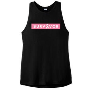 Survivor Breast Cancer Awareness Ladies PosiCharge Tri-Blend Wicking Tank