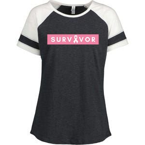 Survivor Breast Cancer Awareness Enza Ladies Jersey Colorblock Tee