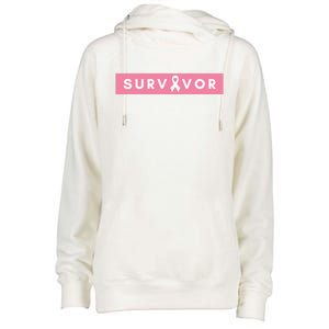 Survivor Breast Cancer Awareness Womens Funnel Neck Pullover Hood