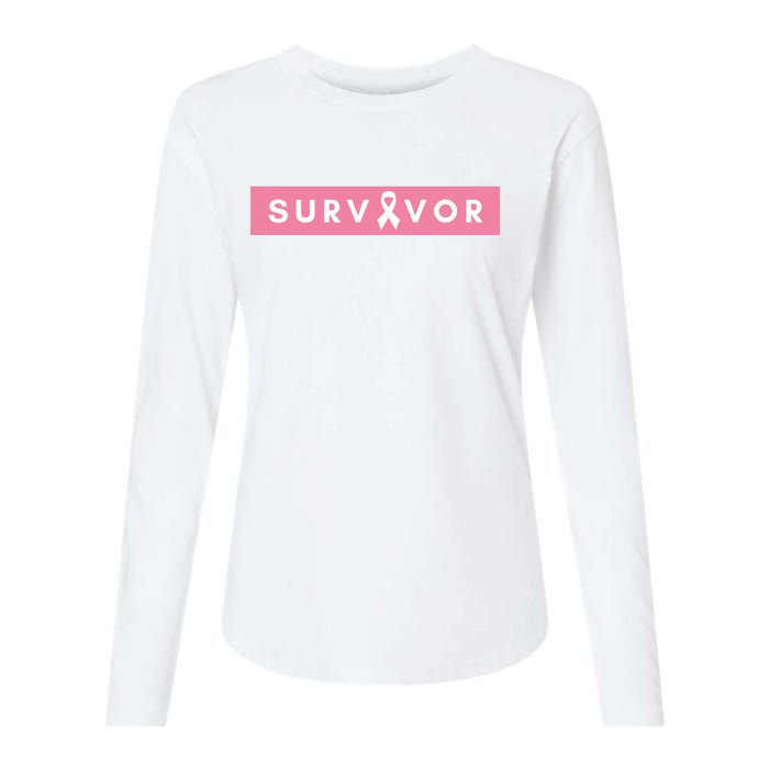 Survivor Breast Cancer Awareness Womens Cotton Relaxed Long Sleeve T-Shirt