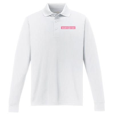 Survivor Breast Cancer Awareness Performance Long Sleeve Polo