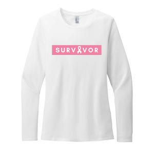 Survivor Breast Cancer Awareness Womens CVC Long Sleeve Shirt