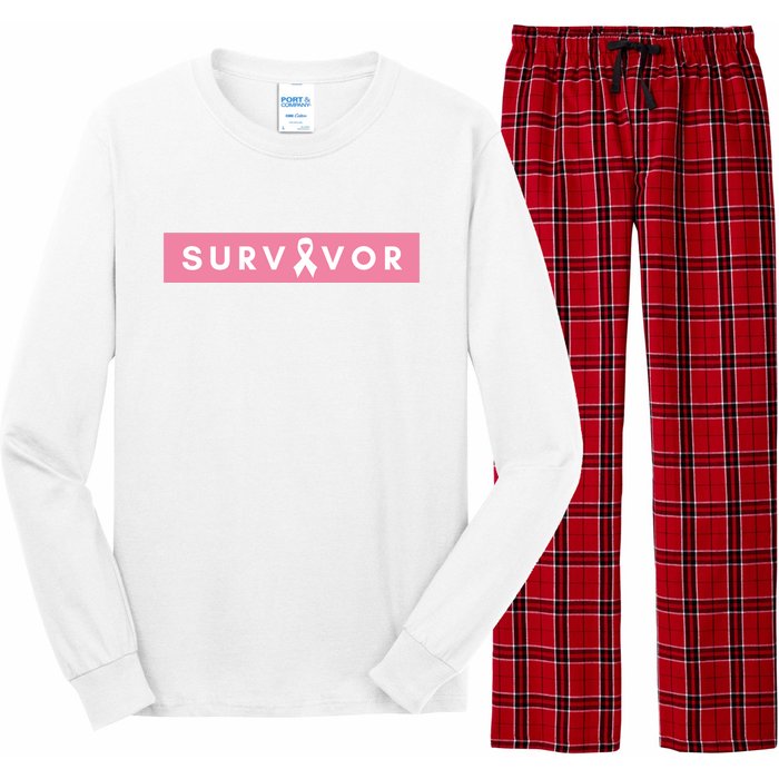 Survivor Breast Cancer Awareness Long Sleeve Pajama Set