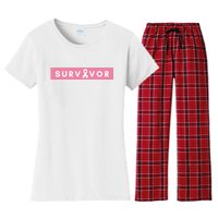 Survivor Breast Cancer Awareness Women's Flannel Pajama Set