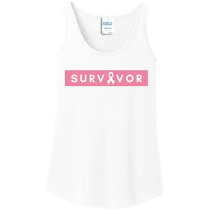 Survivor Breast Cancer Awareness Ladies Essential Tank