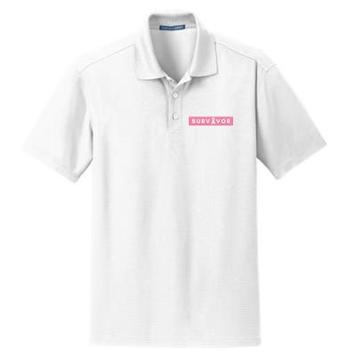 Survivor Breast Cancer Awareness Dry Zone Grid Polo