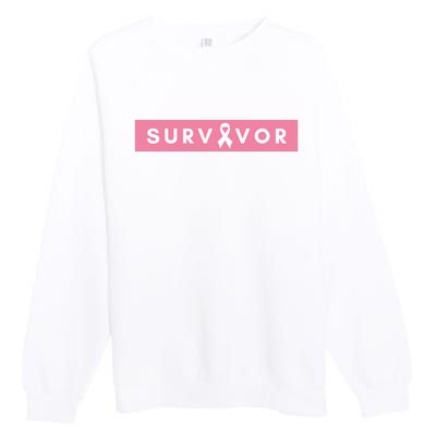 Survivor Breast Cancer Awareness Premium Crewneck Sweatshirt