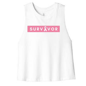 Survivor Breast Cancer Awareness Women's Racerback Cropped Tank