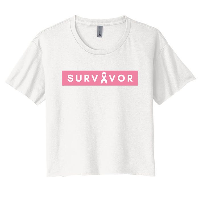 Survivor Breast Cancer Awareness Women's Crop Top Tee