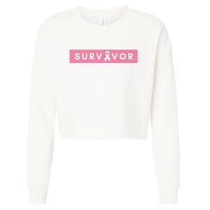 Survivor Breast Cancer Awareness Cropped Pullover Crew