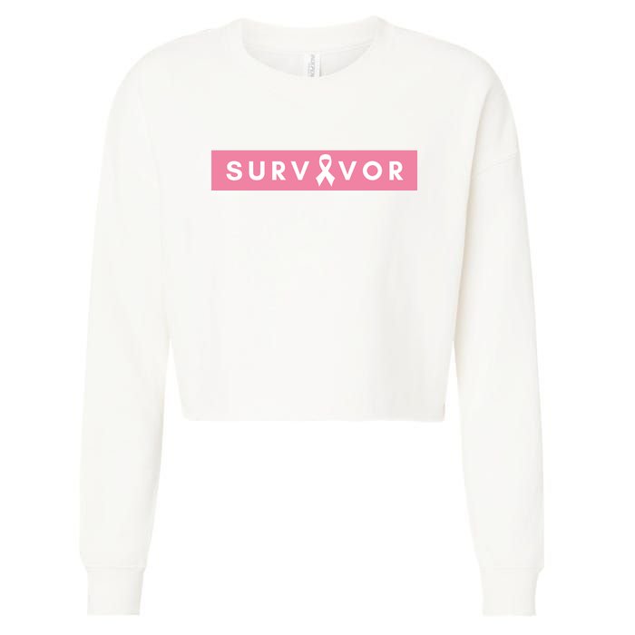 Survivor Breast Cancer Awareness Cropped Pullover Crew