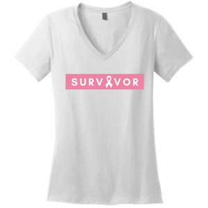 Survivor Breast Cancer Awareness Women's V-Neck T-Shirt