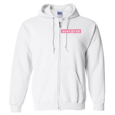 Survivor Breast Cancer Awareness Full Zip Hoodie