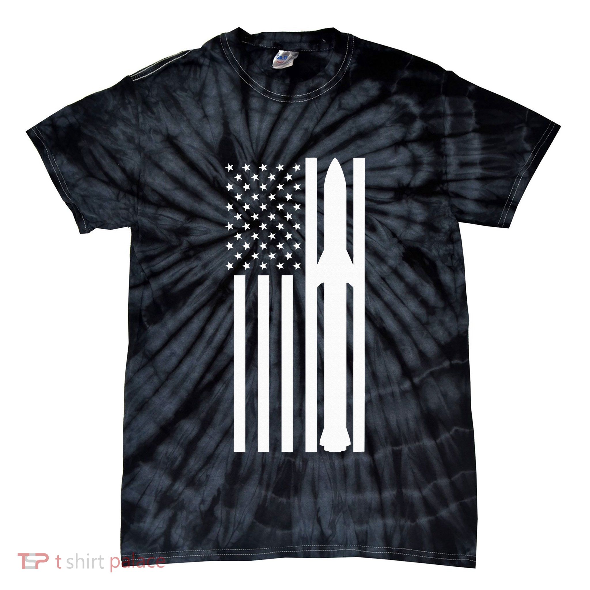 Starship Boca Chica Starbase A American Flag Starship Tie-Dye T-Shirt