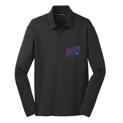 Salem Broom Company Est 1692 Halloween Funny Gift Silk Touch Performance Long Sleeve Polo