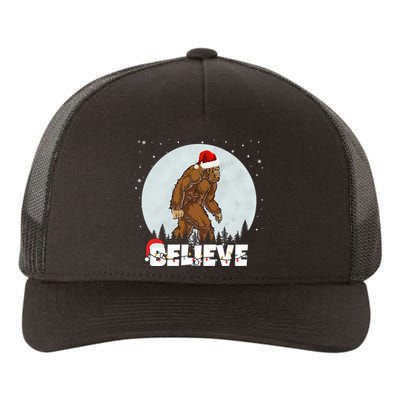 Santa Bigfoot Christmas Rock Funny Sasquatch Believe Yupoong Adult 5-Panel Trucker Hat